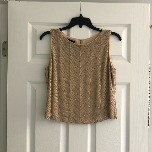 Tan Beaded 20s Blouse - Picture 2 of 4